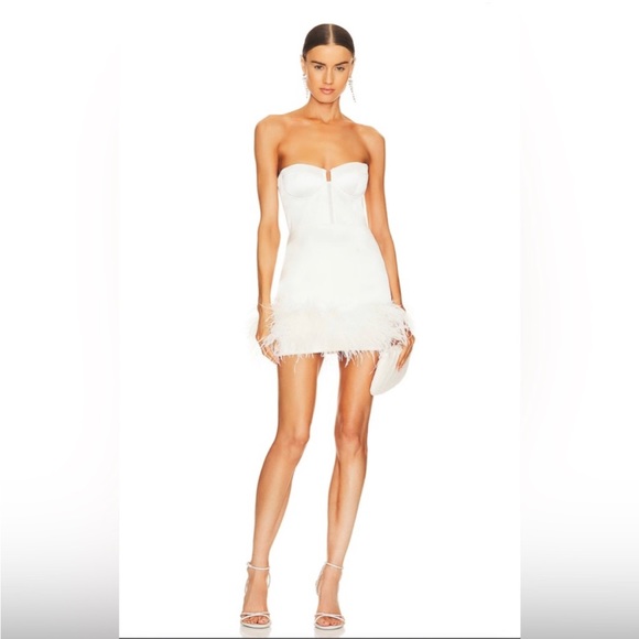 REVOLVE Dresses & Skirts - Fleur du Mal x Revolve Feather Embellished Bustier Mini Dress Size 6